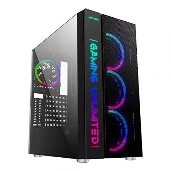 Ant Esports ICE-200TG Mid Tower Gaming Cabinet Computer case with RGB Front Panel