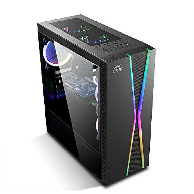 Ant Esports ICE-200TG Mid Tower Gaming Cabinet Computer case with RGB Front Panel