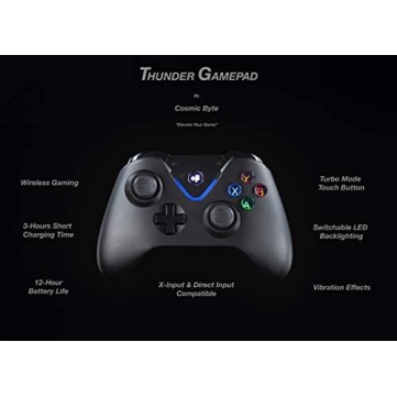 Cosmic Byte Thunder Wireless Gamepad for PC with Touch Controls