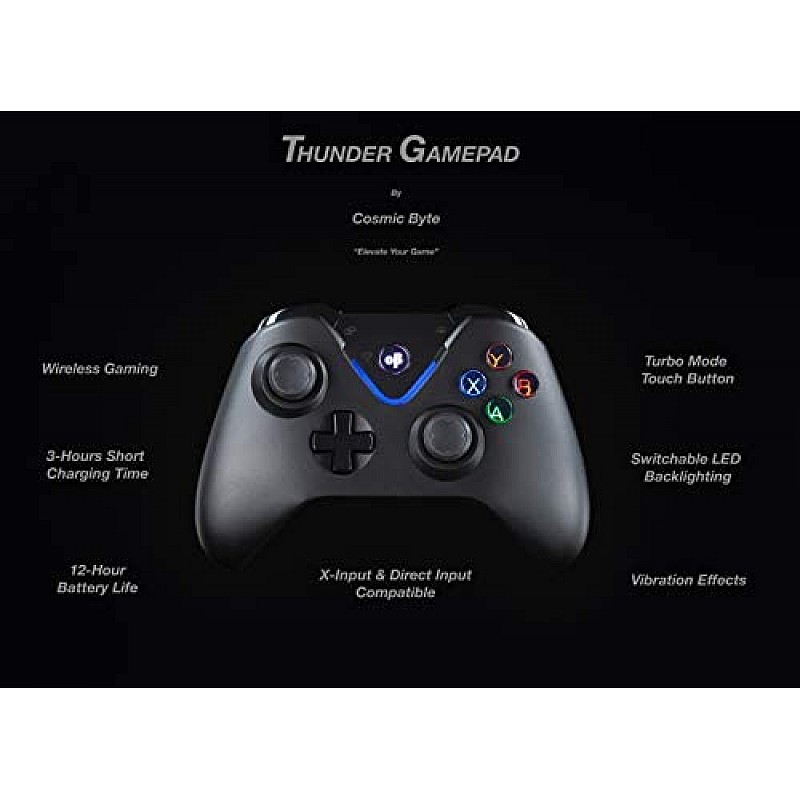 Cosmic Byte Thunder Wireless Gamepad for PC with Touch Controls