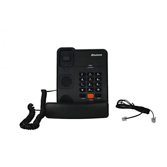 Binatone Spirit 111N Basic Corded Landline Phone for Office & Home (Black)