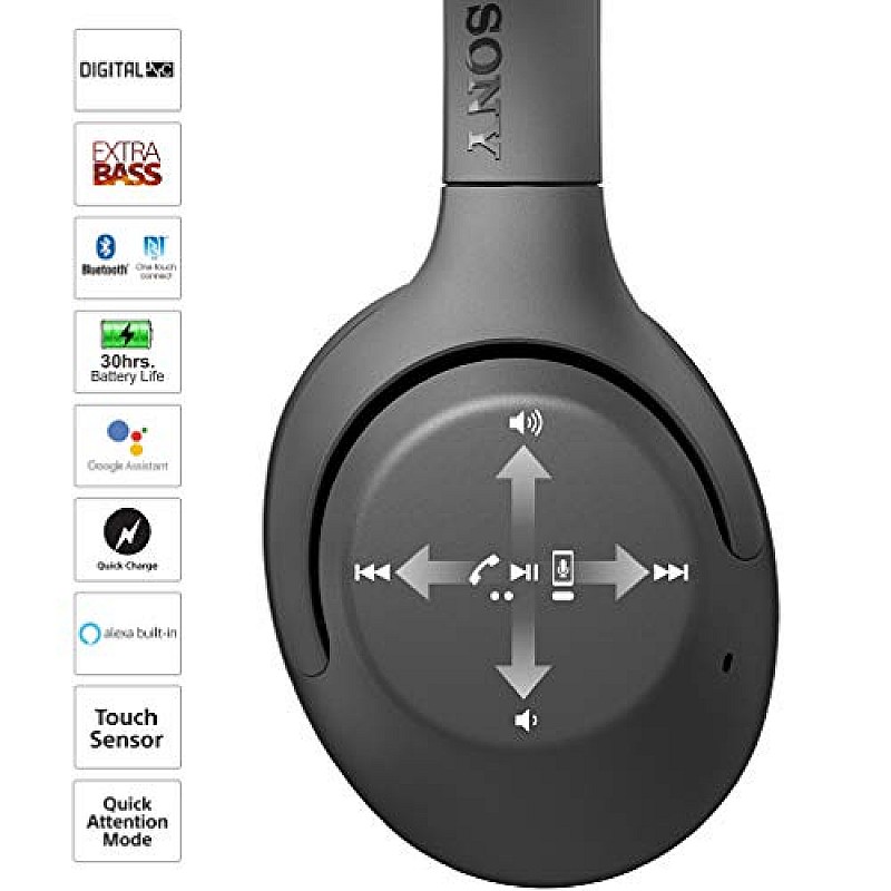 Sony WH-XB900N Wireless Bluetooth Noise Cancelling Extra Bass Headphones (Black)