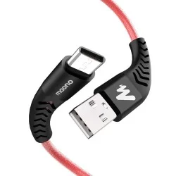 Maono AC301 Unbreakable Tough USB Type C Cable for Fast Charging and High Speed Data Syncs, 1.5 Meter, Red