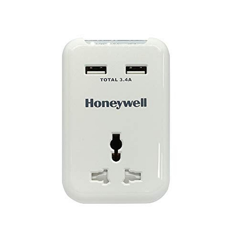 Honeywell Travel Surge Single Socket with 2 X USB Platinum