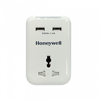 Honeywell Travel Surge Single Socket with 2 X USB Platinum