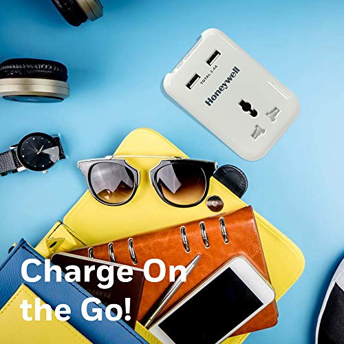 Honeywell Travel Surge Single Socket with 2 X USB Platinum Honeywell Travel Surge Single Socket with 2 X USB Platinum