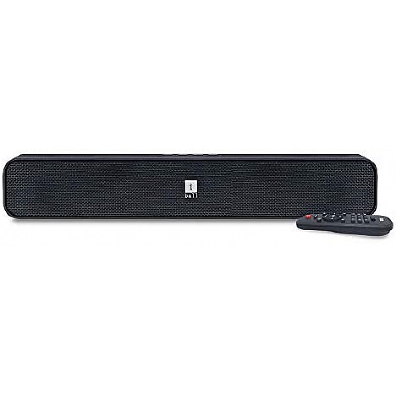 iBall Musi Bar High Power Compact Soundbar with Multiple Playback Options | FM Radio | Micro SD Card Slot & Built in Mic (Black)