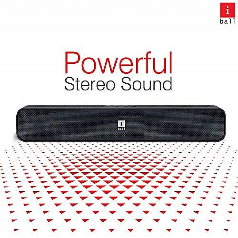 iBall Musi Bar High Power Compact Soundbar with Multiple Playback Options | FM Radio | Micro SD Card Slot & Built in Mic (Black)