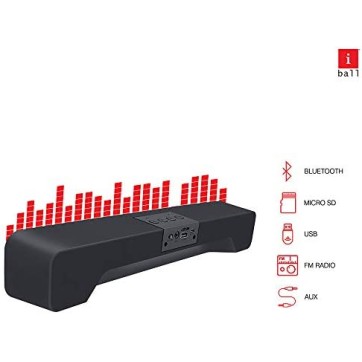 iBall Musi Bar High Power Compact Soundbar with Multiple Playback Options | FM Radio | Micro SD Card Slot & Built in Mic (Black) iBall Musi Bar High Power Compact Soundbar with Multiple Playback Options | FM Radio | Micro SD Card Slot & Built in Mic (Black)