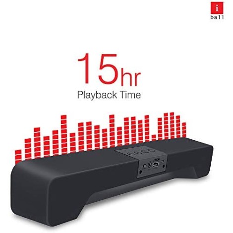 iBall Musi Bar High Power Compact Soundbar with Multiple Playback Options | FM Radio | Micro SD Card Slot & Built in Mic (Black) iBall Musi Bar High Power Compact Soundbar with Multiple Playback Options | FM Radio | Micro SD Card Slot & Built in Mic (Black)