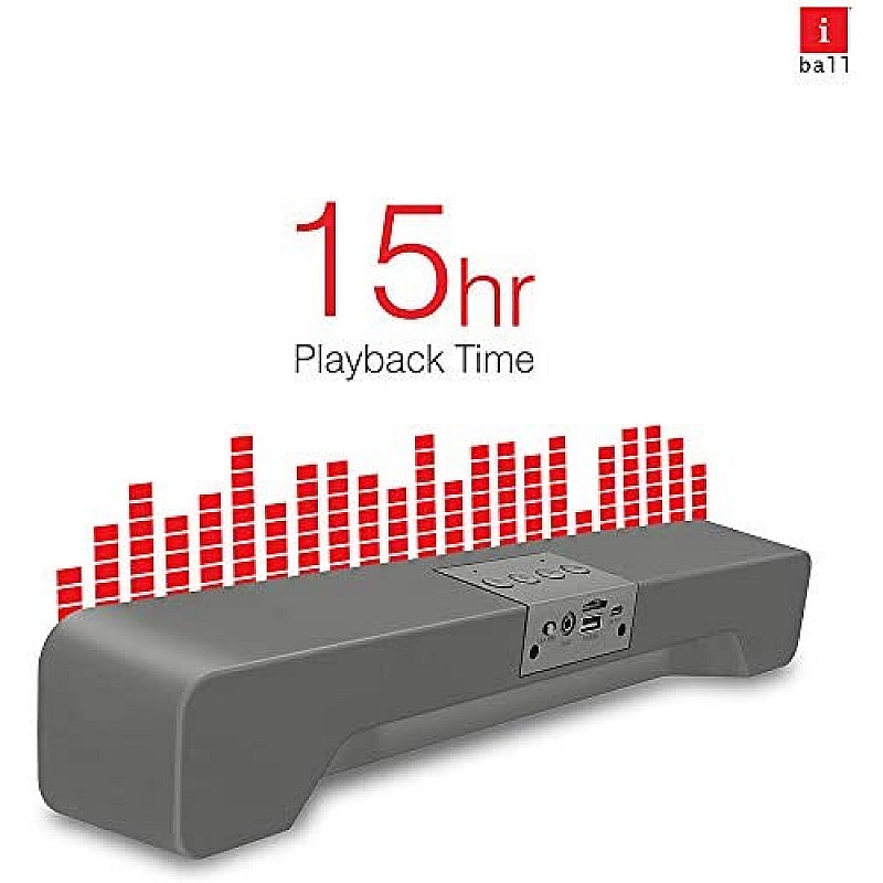 iBall Musi Bar High Power Compact Soundbar with Multiple Playback Options | FM Radio | Micro SD Card Slot & Built in Mic (Black)