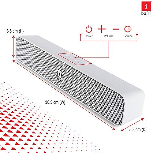 iBall Musi Bar High Power Compact Soundbar with Multiple Playback Options | FM Radio | Micro SD Card Slot & Built in Mic (Black) iBall Musi Bar High Power Compact Soundbar with Multiple Playback Options | FM Radio | Micro SD Card Slot & Built in Mic (Black)