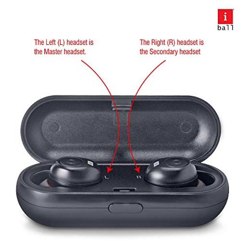 iBall EarWear TW101 Truly Wireless Bluetooth in Ear Headphone with Mic Black