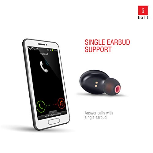 iBall EarWear TW101 Truly Wireless Bluetooth in Ear Headphone with Mic Black iBall EarWear TW101 Truly Wireless Bluetooth in Ear Headphone with Mic Black