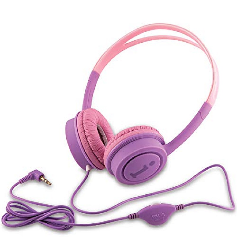 iBall Kids Diva Wired Headphone with in line Volume Controller (Violet and Pink)