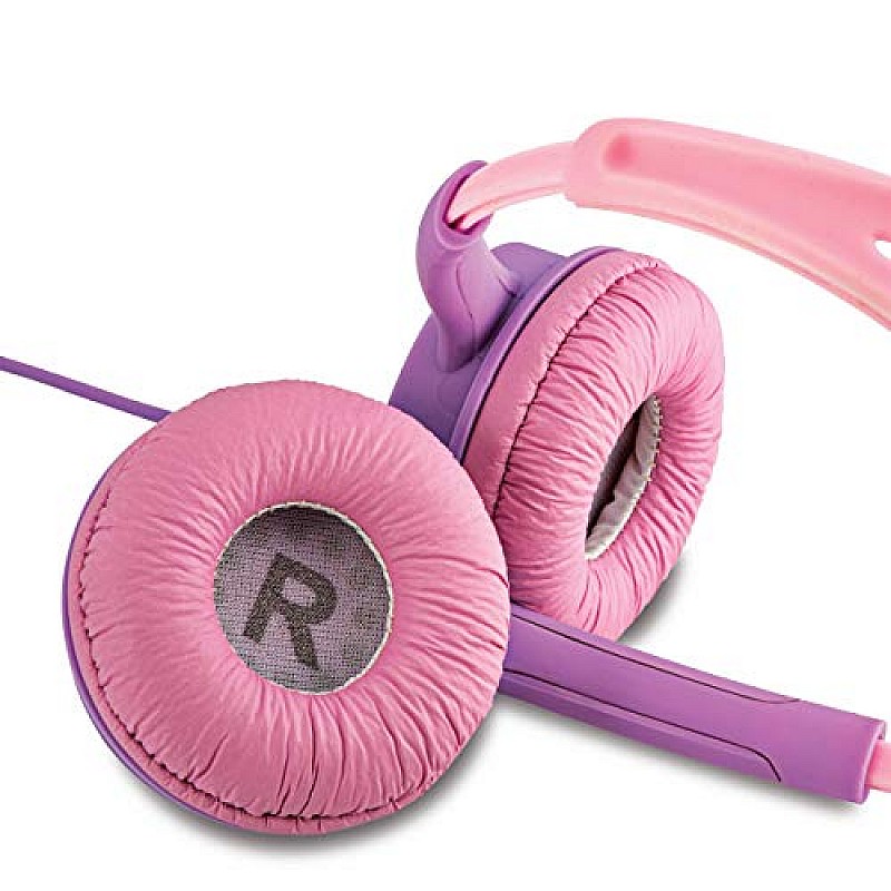 iBall Kids Diva Wired Headphone with in line Volume Controller (Violet and Pink)