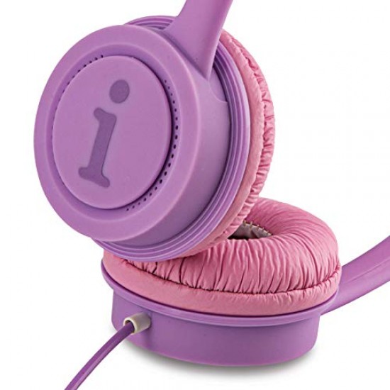 iBall Kids Diva Wired Headphone with in line Volume Controller (Violet and Pink)
