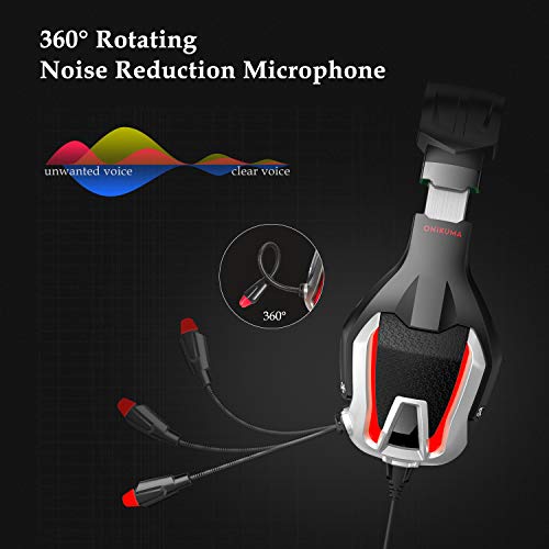 ONIKUMA K12 Stereo Gaming Headset with Mic, Controls and LED light for PC, PS4, Xbox and Mobiles (Black/Red) ONIKUMA K12 Stereo Gaming Headset with Mic, Controls and LED light for PC, PS4, Xbox and Mobiles (Black/Red)