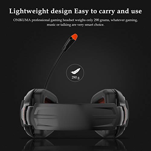 ONIKUMA K12 Stereo Gaming Headset with Mic, Controls and LED light for PC, PS4, Xbox and Mobiles (Black/Red) ONIKUMA K12 Stereo Gaming Headset with Mic, Controls and LED light for PC, PS4, Xbox and Mobiles (Black/Red)