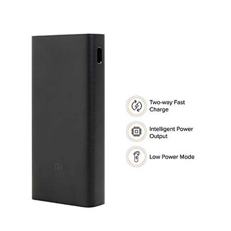 Mi 20000mAH Li-Polymer Power Bank 2i (Black) with 18W Fast Charging