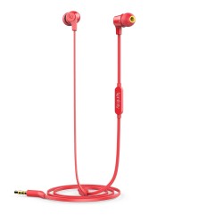 Infinity (JBL) Zip 100 Wired in Ear Earphones with Mic, Immersive Bass, One Button Multi-Function Remote, Tangle Free Flat Cable (Red)