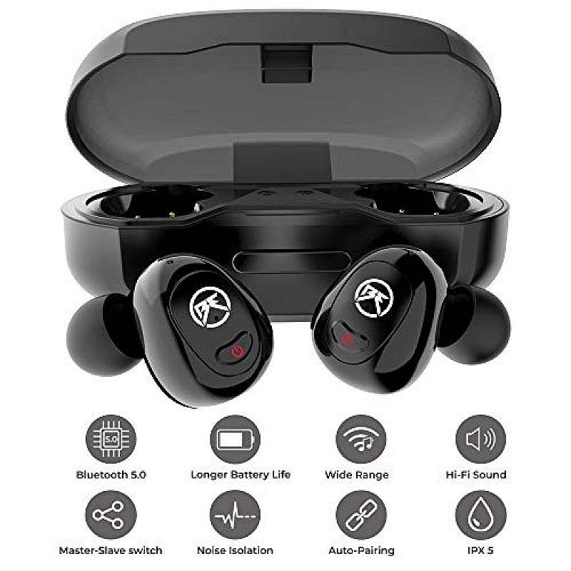 Bass Evolution Stark Bluetooth 5.0 Deep Bass True Wireless Earbuds Black