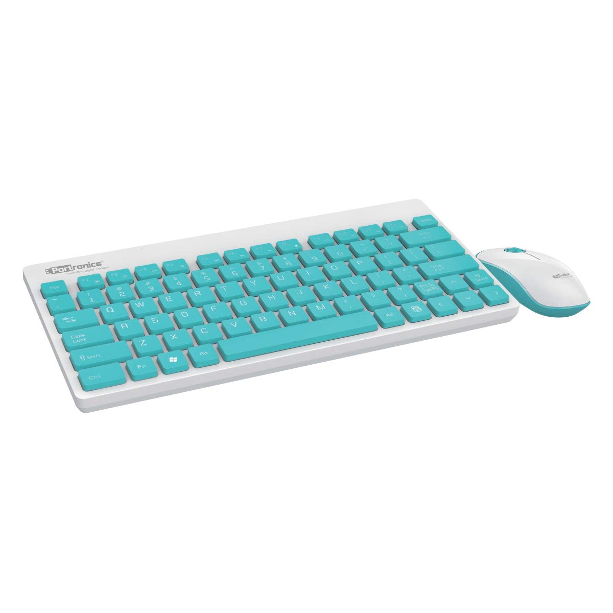Portronics Key2-A Combo of Multimedia Wireless Keyboard and Mouse, Compact Light-Weight for PCs White
