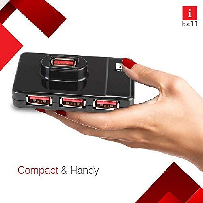 iBall Piano 430 4 Port USB Hub (Black)