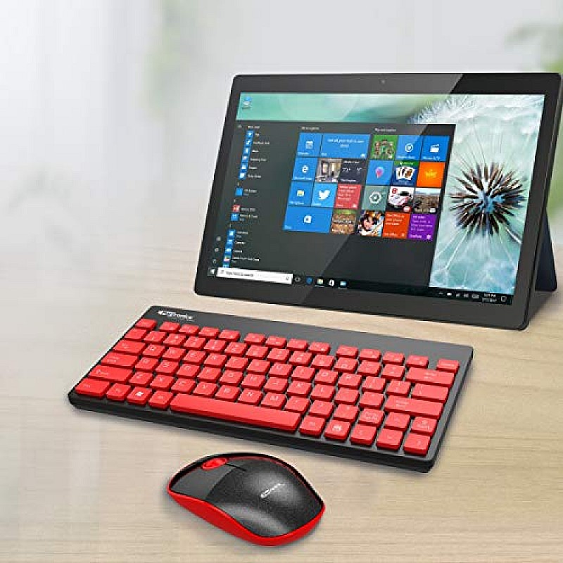 Portronics Key2-A Combo of Multimedia Wireless Keyboard and Mouse Black and Red