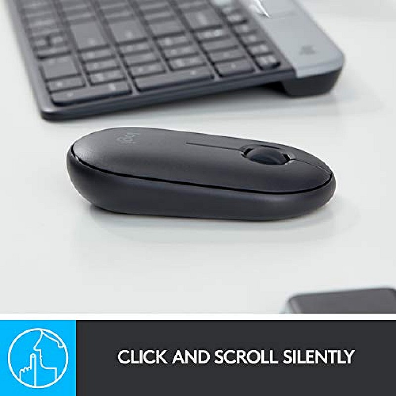 Logitech Pebble M350  Silent Buttons  Wireless Optical Mouse with Bluetooth Graphite (Grey)