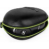 Gizga Essentials G33 Headphone Case Hard Carbon Fibre Cover for Large & Over Sized Bluetooth Headphone (Green Zip)