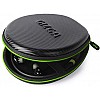 Gizga Essentials G33 Headphone Case Hard Carbon Fibre Cover for Large & Over Sized Bluetooth Headphone (Green Zip)