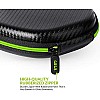 Gizga Essentials G33 Headphone Case Hard Carbon Fibre Cover for Large & Over Sized Bluetooth Headphone (Green Zip)