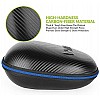 Gizga Essentials G33 Headphone Case Hard Carbon Fibre Cover for Large & Over Sized Bluetooth Headphone (Green Zip)