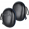 Gizga Essentials G33 Headphone Case Hard Carbon Fibre Cover for Large & Over Sized Bluetooth Headphone (Green Zip)