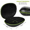 Gizga Essentials G33 Headphone Case Hard Carbon Fibre Cover for Large & Over Sized Bluetooth Headphone (Green Zip)