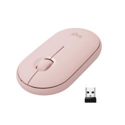 Logitech Pebble M350 Wireless Mouse with Bluetooth or USB - Silent, Slim Computer Mouse with Quiet Click for Laptop, Notebook, PC and Mac - Rose