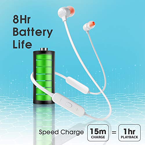 JBL Tune 115BT in-Ear Wireless Headphones with Deep Bass, 8-Hour Battery Life and Quick Charging (White) (JBLT115BTWHT) JBL Tune 115BT in-Ear Wireless Headphones with Deep Bass, 8-Hour Battery Life and Quick Charging (White) (JBLT115BTWHT)