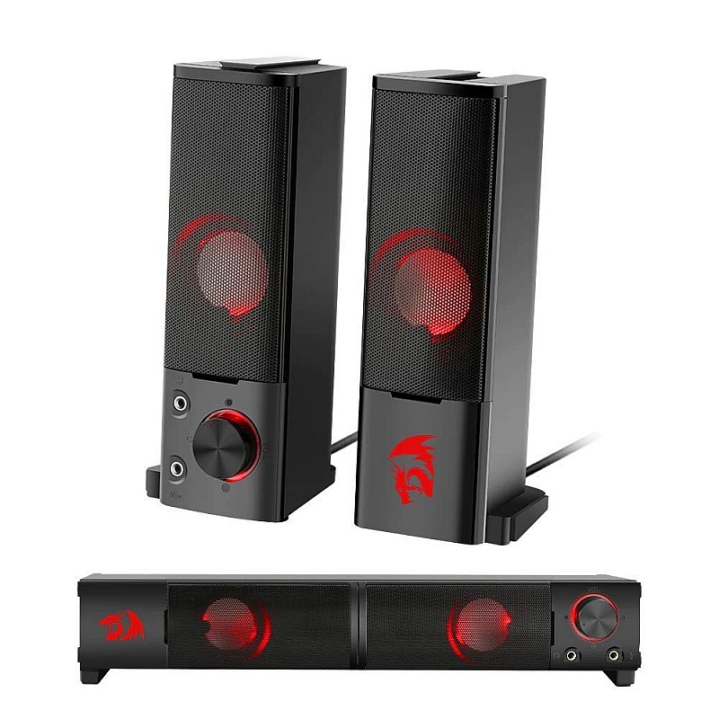 Redragon Orpheus GS550 Stereo Channel for PC with Red LED Backlight and Volume Control Gaming Sound bar Speakers