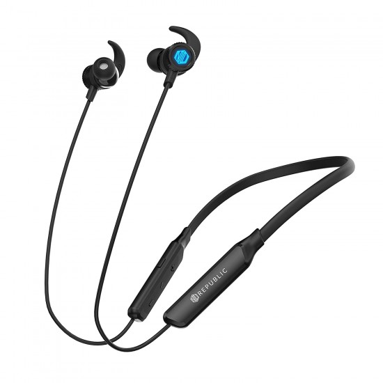 Nu Republic Rebop Neckband in-Ear Wireless Earphones with LED Light, IPX5 Water and Sweat Resistant 