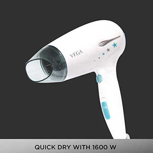 VEGA Insta Wave 1600 Hair Dryer (VHDH-22), White VEGA Insta Wave 1600 Hair Dryer (VHDH-22), White
