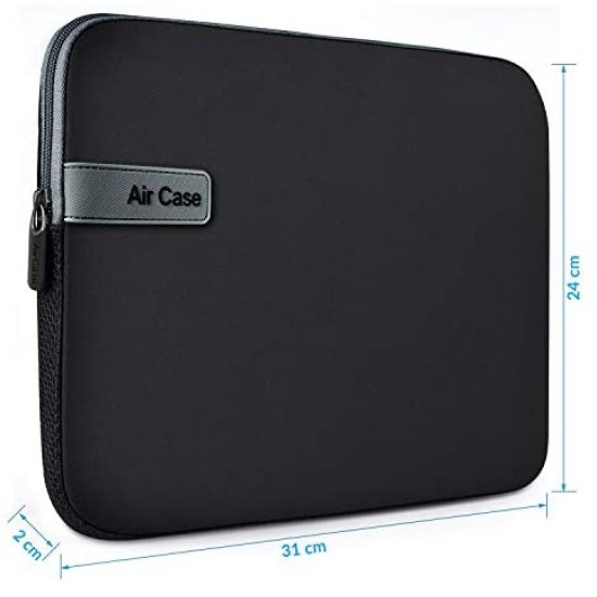 AirCase Laptop Bag Sleeve Case Cover for 11.6-Inch Laptop MacBook, Protective, Neoprene (Black) 