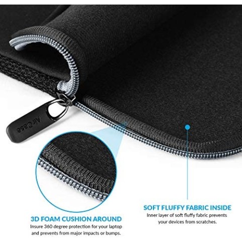AirCase Laptop Bag Sleeve Case Cover for 11.6-Inch Laptop MacBook, Protective, Neoprene (Black) AirCase Laptop Bag Sleeve Case Cover for 11.6-Inch Laptop MacBook, Protective, Neoprene (Black)