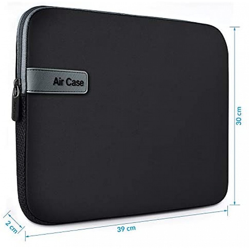 AirCase Laptop Bag Sleeve Case Cover for 15.6-Inch Laptop MacBook, Protective, Neoprene Black