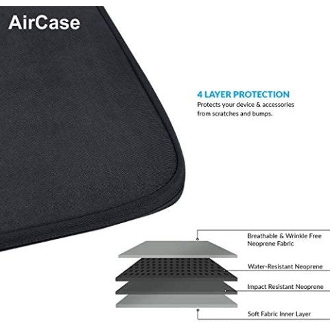 AirCase Laptop Bag Sleeve Case Cover for 15.6-Inch Laptop MacBook, Protective, Neoprene Black AirCase Laptop Bag Sleeve Case Cover for 15.6-Inch Laptop MacBook, Protective, Neoprene Black