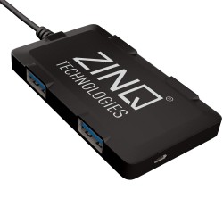 Zinq Technologies ZQ4H Hi-Speed 4 Port Ultra Slim USB Hub for Laptops and Computers 