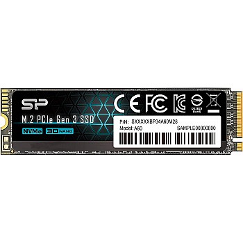 SP Silicon Power 256GB NVMe PCIe Gen3x4 M.2 2280 TLC SSD R/W up to 2,100MB/s and 1,200MB/s (SP256GBP34A60M28)