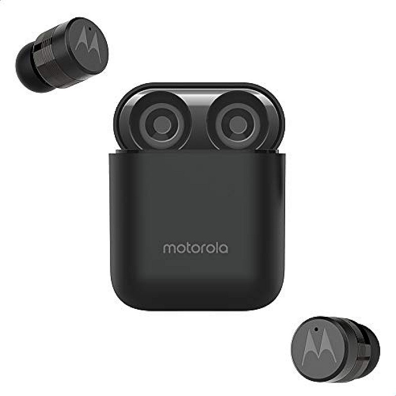 Motorola Verve Buds 110 (TWS) True Wireless Compact Water-Resistant Earbuds with Mic & Alexa Black