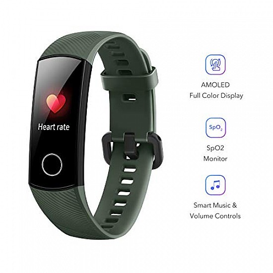 HONOR Band 5 (Olive Green)  Waterproof Full Color AMOLED Touchscreen, SpO2 (Blood Oxygen)