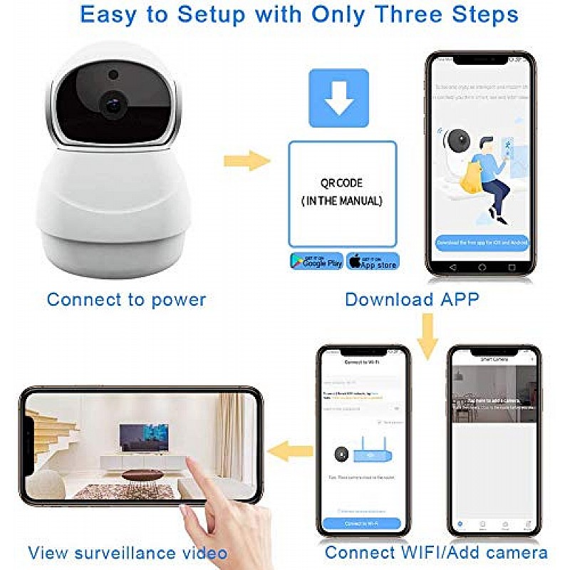 Jimwey Baby Monitor, WiFi IP Camera 1080P Wireless Security Camera